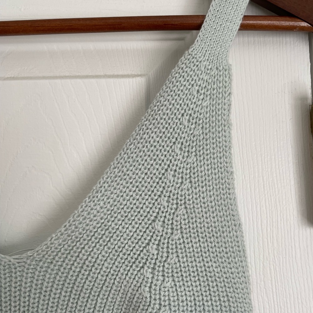 NEW Z SUPPLY Summer Sweater Cami Crop Tank Top Skylight Blue/Green - Picture 5 of 14